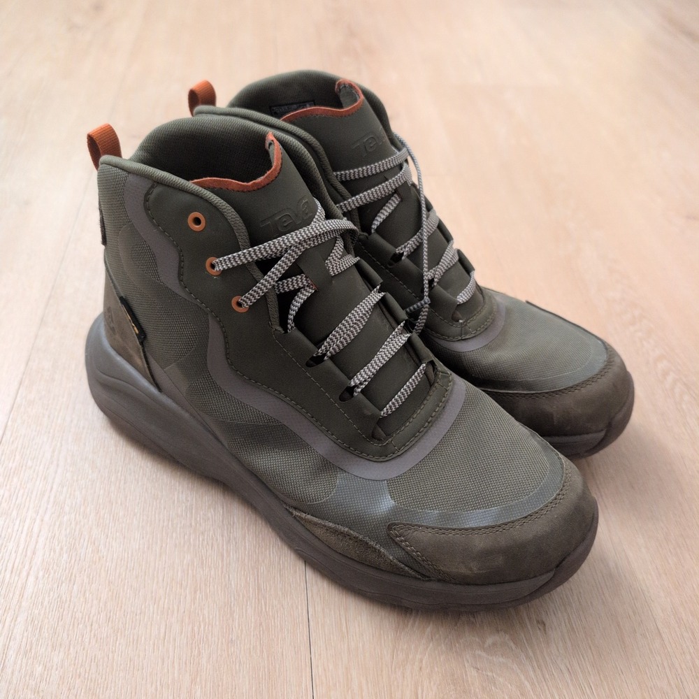 Teva Geotrecca Mens 11 Mid Waterproof Hiking Boots Olive Green Orange 1129588